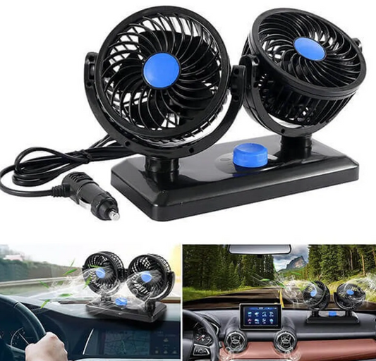 Ventilador carro Dual 12 V giro 360º